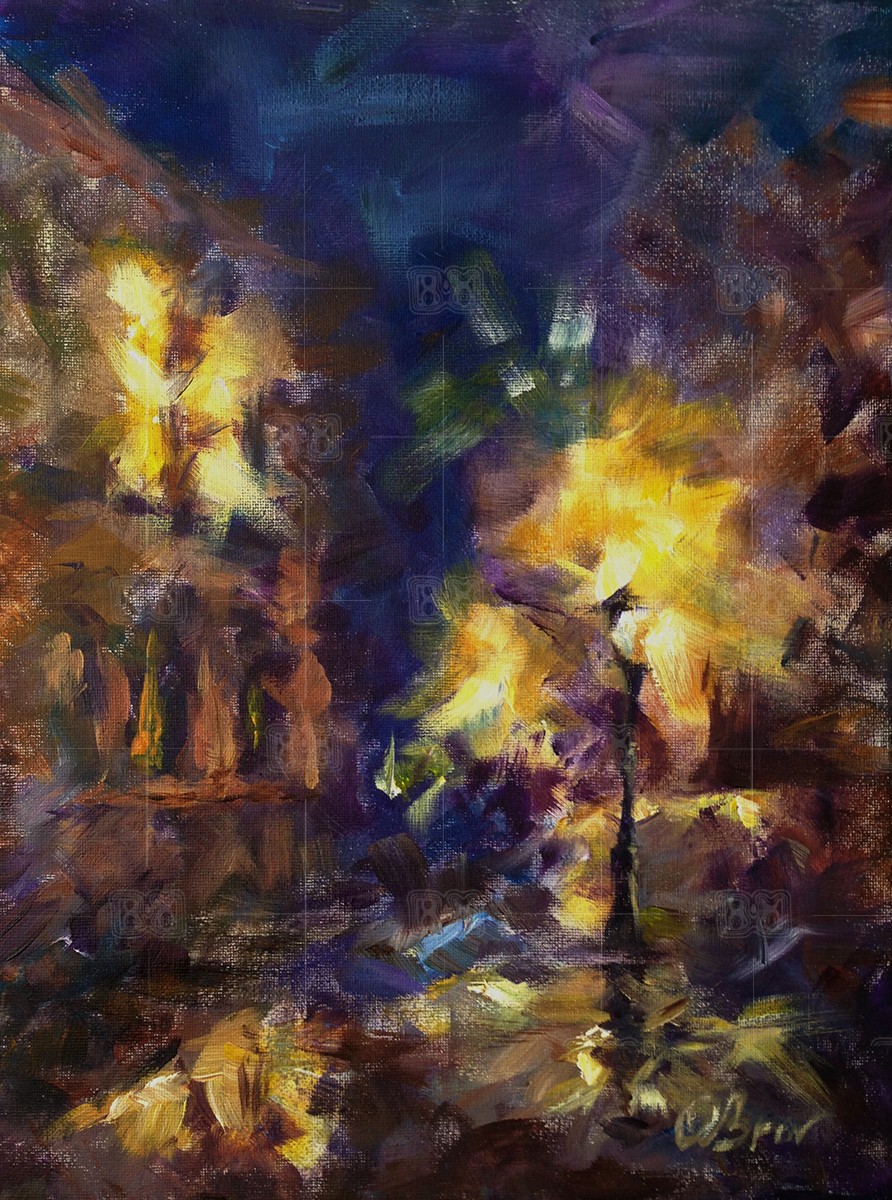 Night Prague - acrylic on canvas Night Prague - acrylic on canvas