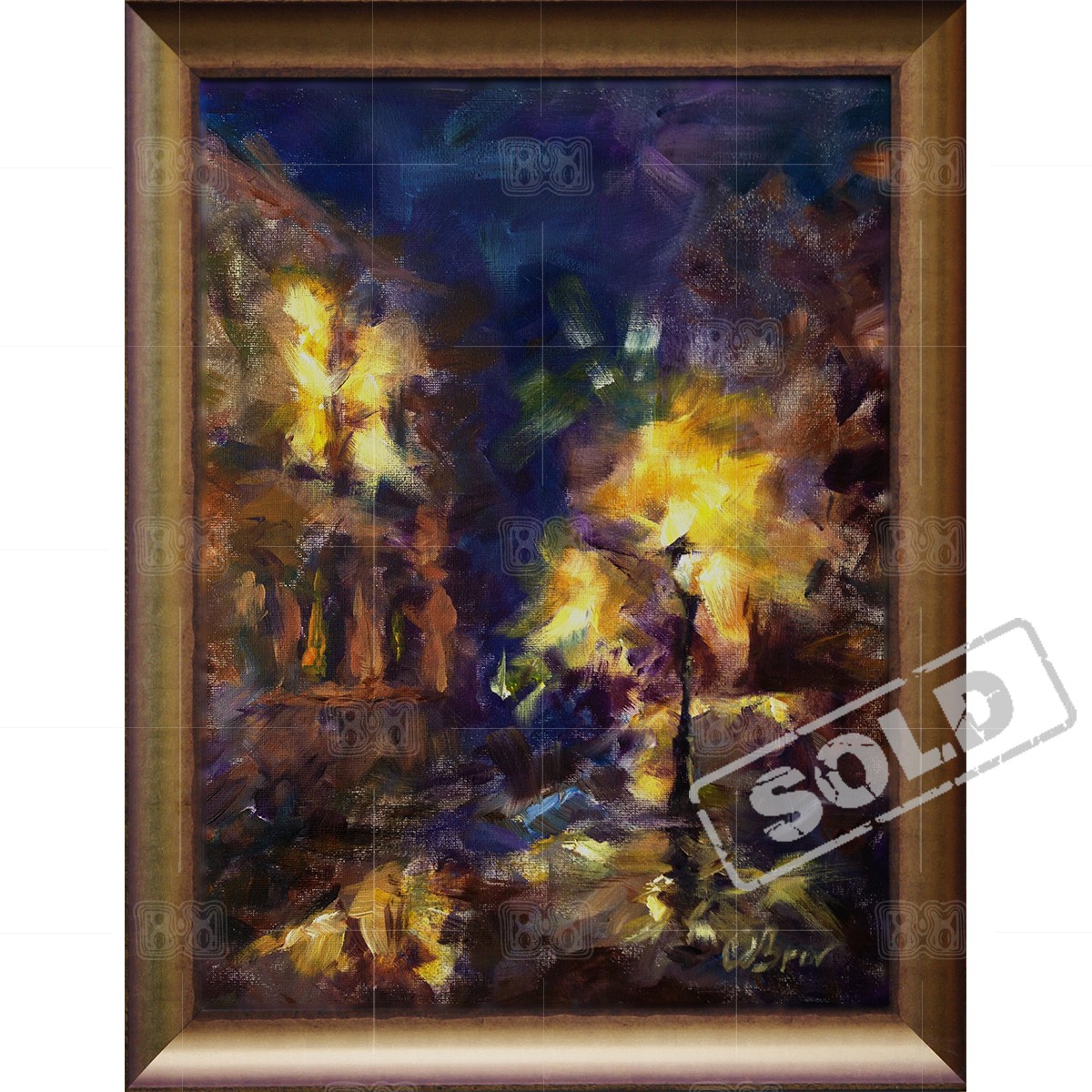Night_Prague_frame04_1200_1x1_sold Night Pragur - original acrilic painting