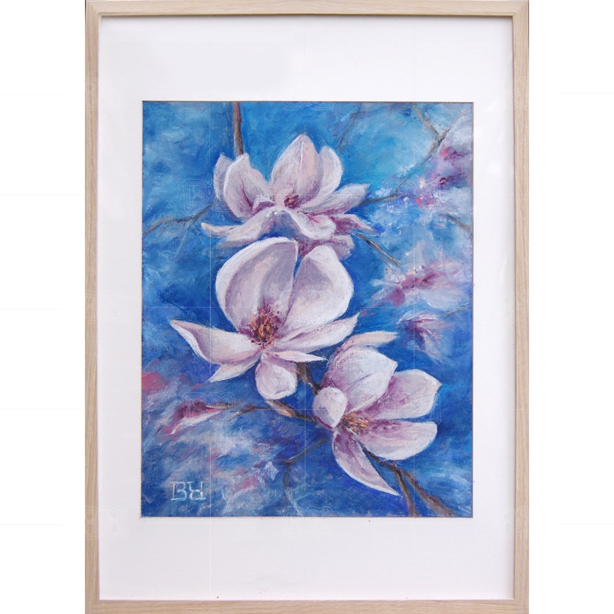 Blooming magnolia - soft pastel on paper Blooming magnolia - soft pastel on paper