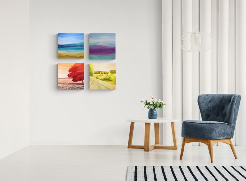 Colors of Earth - oil paintings in interior of living room