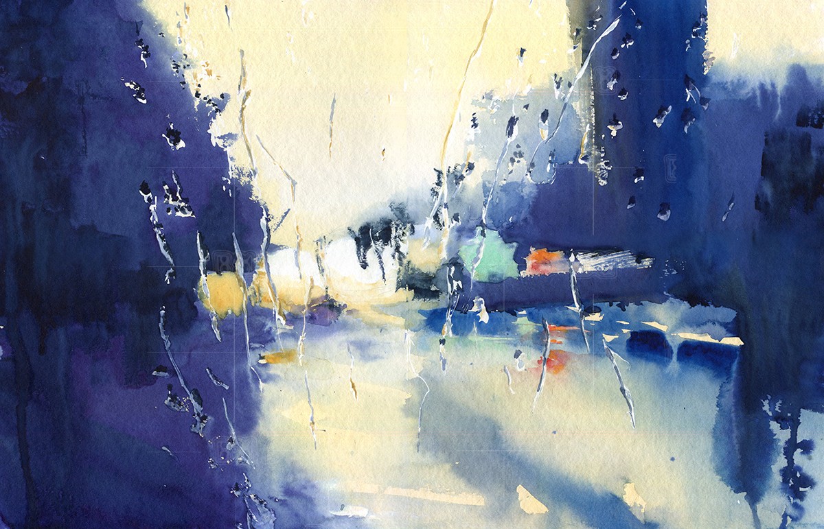 Rainy trip, episode 1 - watercolor 60x40 cm Rainy trip, episode 1 - watercolor 60x40 cm