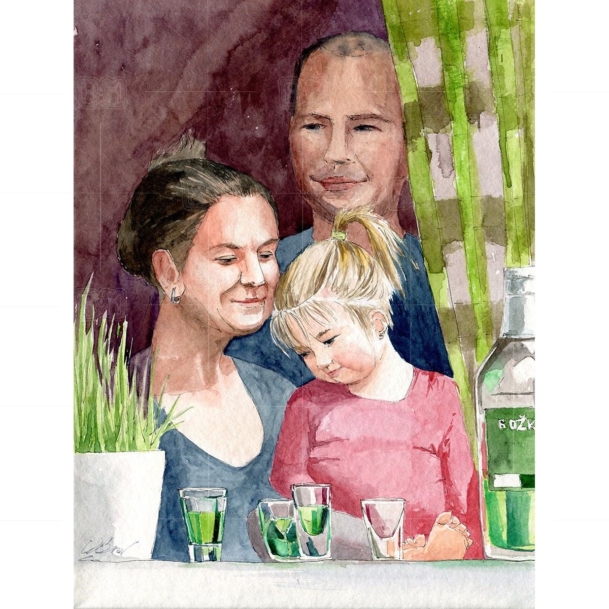 Hezké neděle. Jaro 2021, karanténa - 30x40 cm (v rámu 40x50cm) - 3500 CZK / A nice sunday - watercolor 30x40 cm Hezké neděle. Jaro 2021, karanténa - 30x40 cm (v rámu 40x50cm) - 3500 CZK / A nice sunday - watercolor 30x40 cm