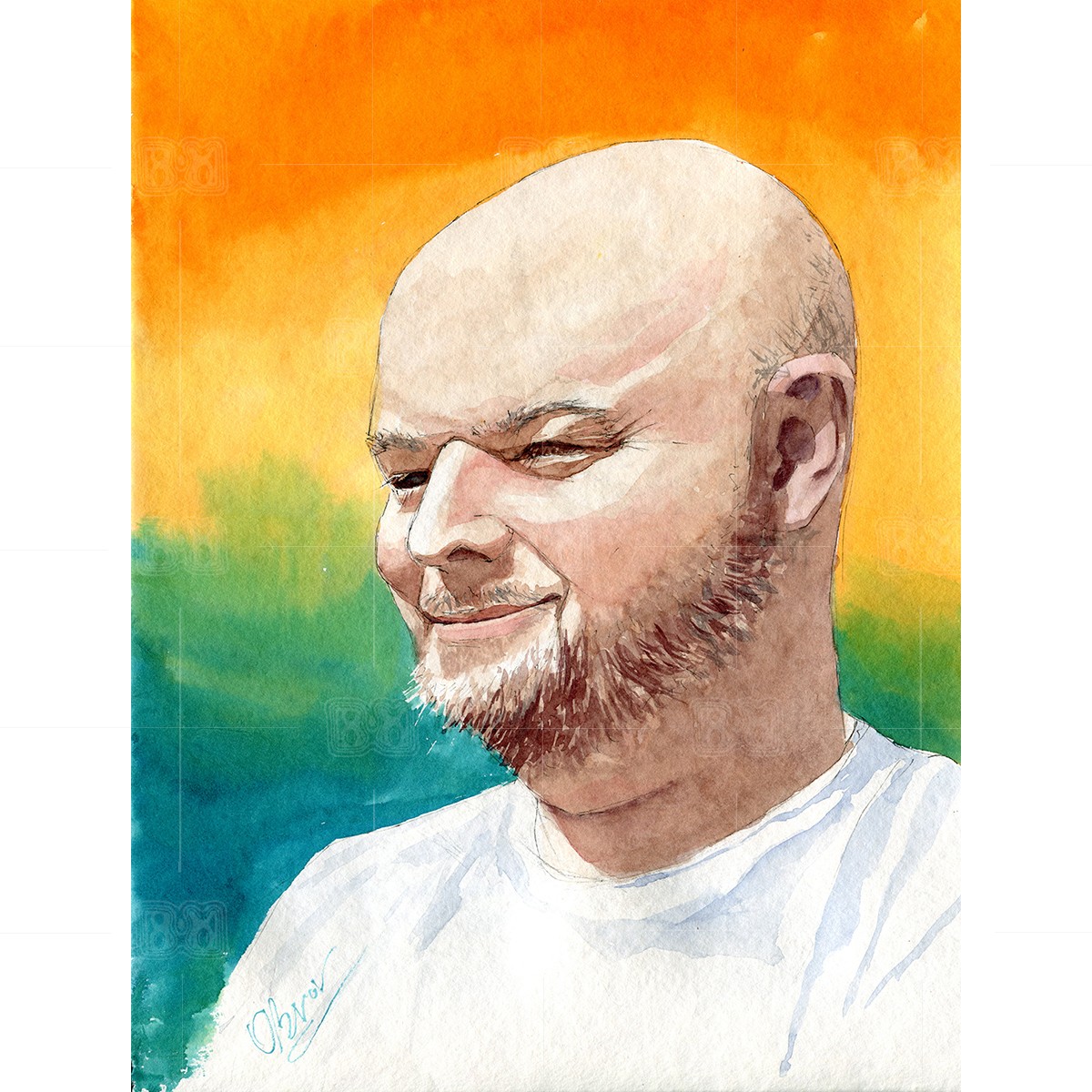 Meditace. Jaro 2021, karanténa - 30x40 cm (v rámu 40x50cm) - 3500 CZK / Meditation - watercolor 30x40 cm Meditace. Jaro 2021, karanténa - 30x40 cm (v rámu 40x50cm) - 3500 CZK / Meditation - watercolor 30x40 cm