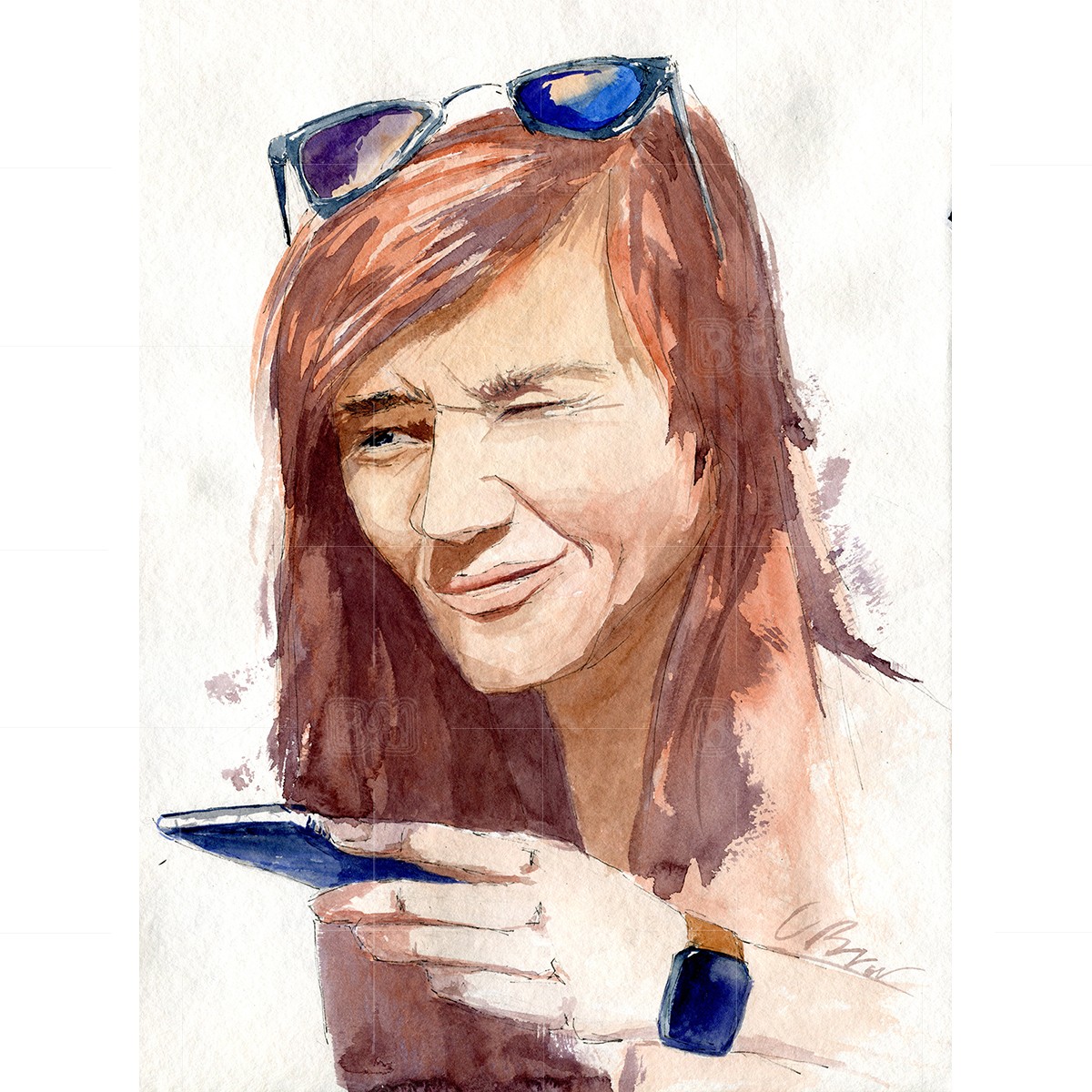 Veruňka. Jaro 2021, karanténa - 30x40 cm (v rámu 40x50cm) - 3500 CZK / Verunka - watercolor 30x40 cm Veruňka. Jaro 2021, karanténa - 30x40 cm (v rámu 40x50cm) - 3500 CZK / Verunka - watercolor 30x40 cm