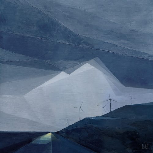 Coming back from the vacation, oil painting 50x50 cm