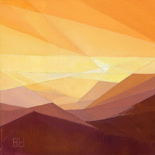Orange (Himalayas) - oil painting - 30x30 cm