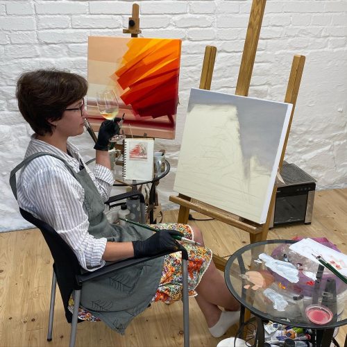 Olga Brovchenko in her studio
