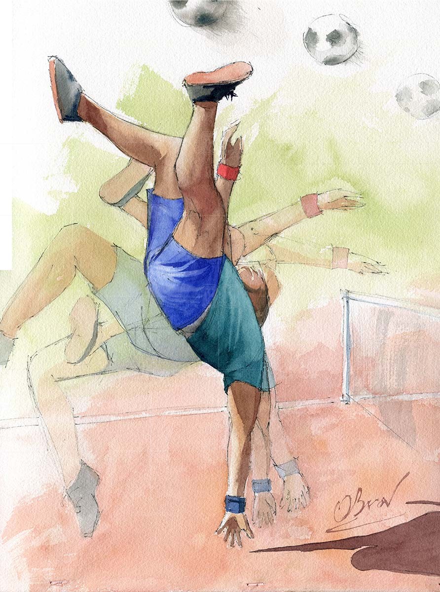 Nohejball acrobatic - original watercolor painting 30x40 cm Nohejball acrobatic - original watercolor painting 30x40 cm