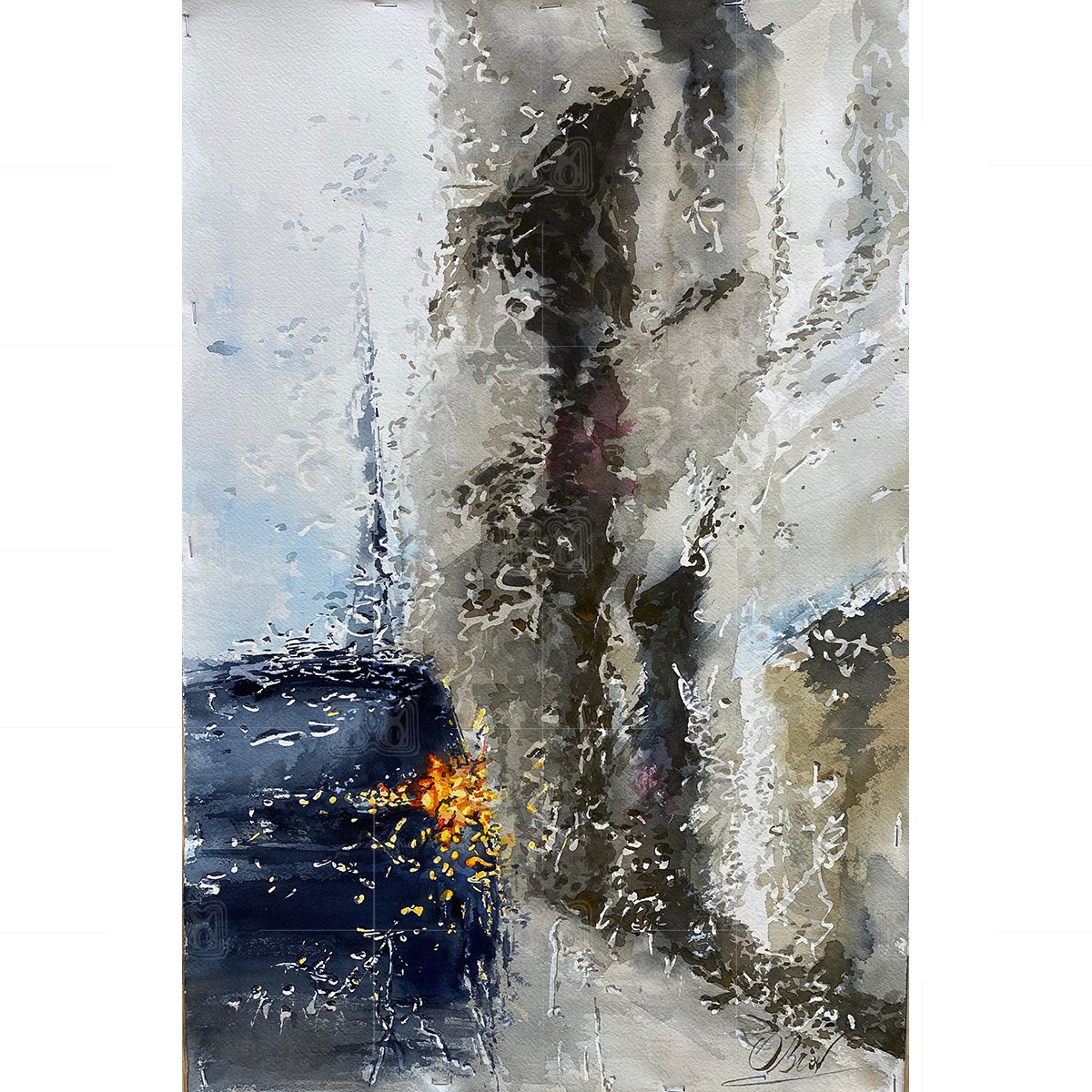 Rainy trip. Waiting - 40x60 cm, watercolor Rainy trip. Waiting - 40x60 cm, watercolor