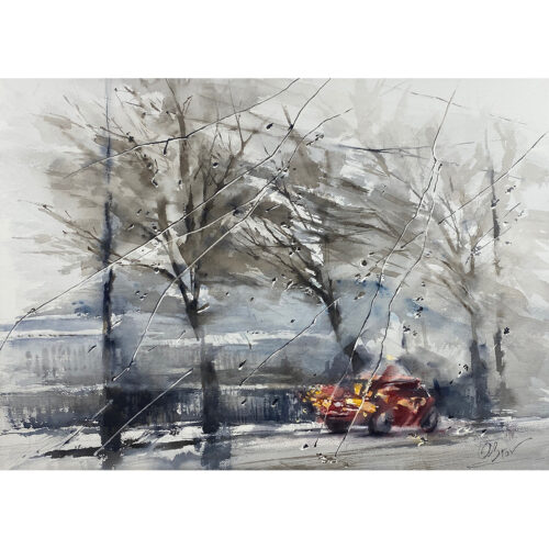 Rainy trip. Waste - 70x50 cm - watercolour