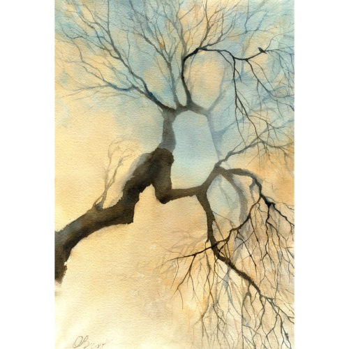 First song - original watercolor paintimg - Olga Brovchenko