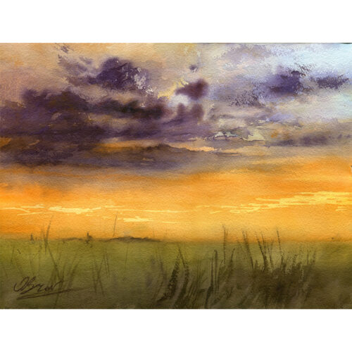 Time-to-relax- watelcolor original painting - Olga Brovchenko